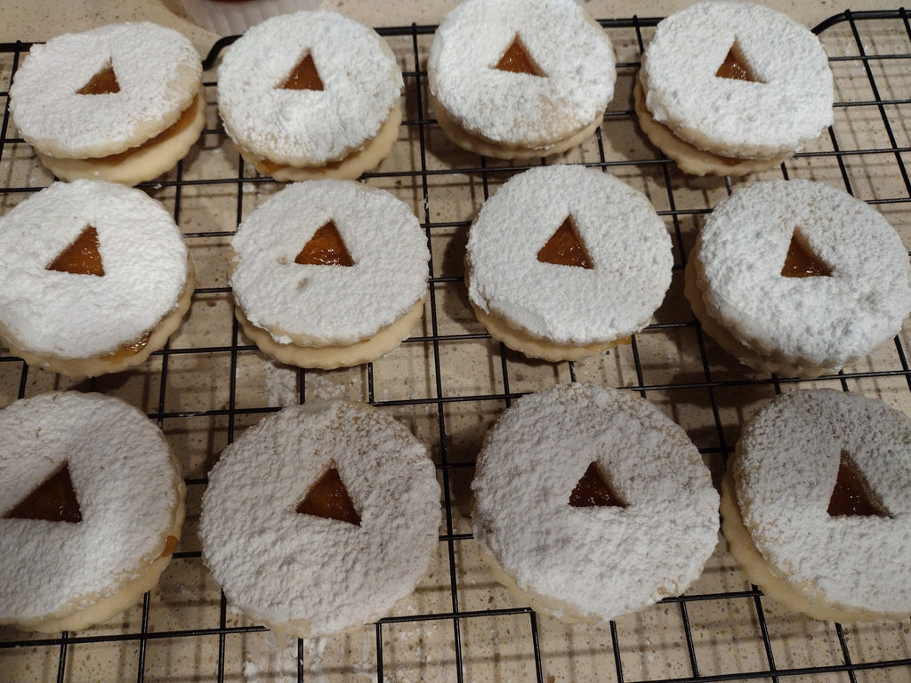 Linzer Cookies: Buttery Jam Sandwich Cookies, One Dozen