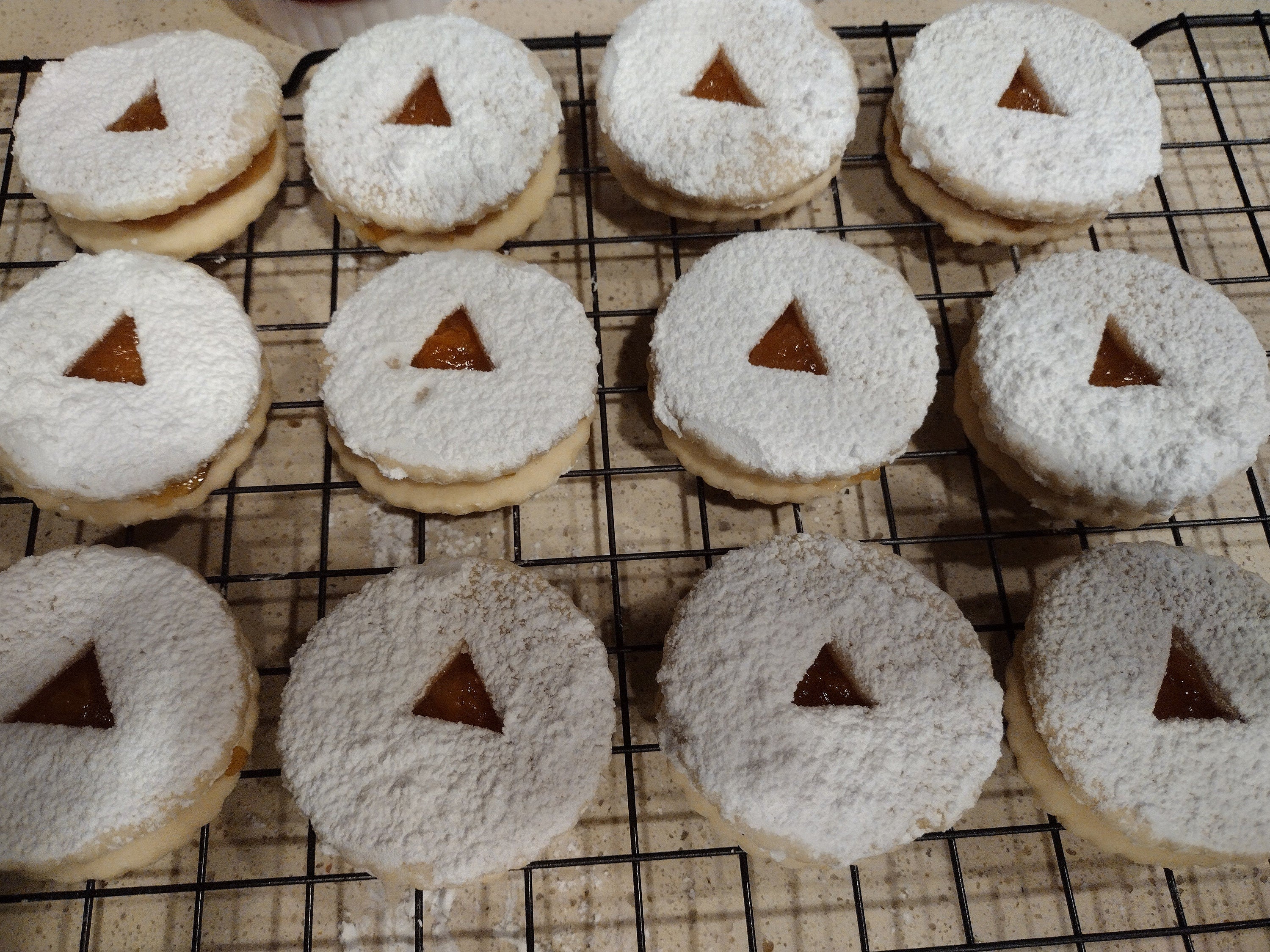 Linzer Cookies: Buttery Jam Sandwich Cookies, One Dozen