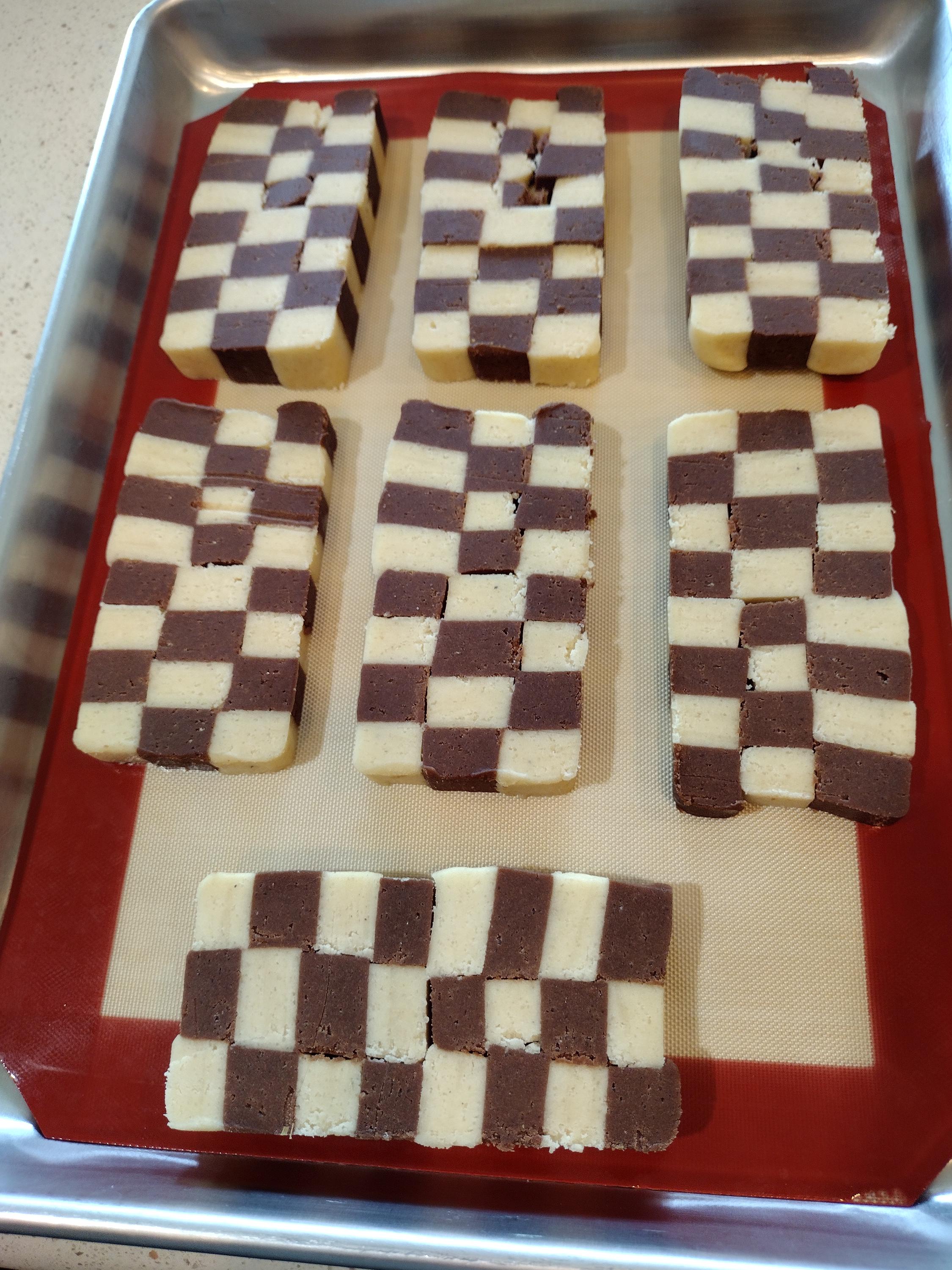 Delicious Checkerboard Chocolate and Vanilla Cookie