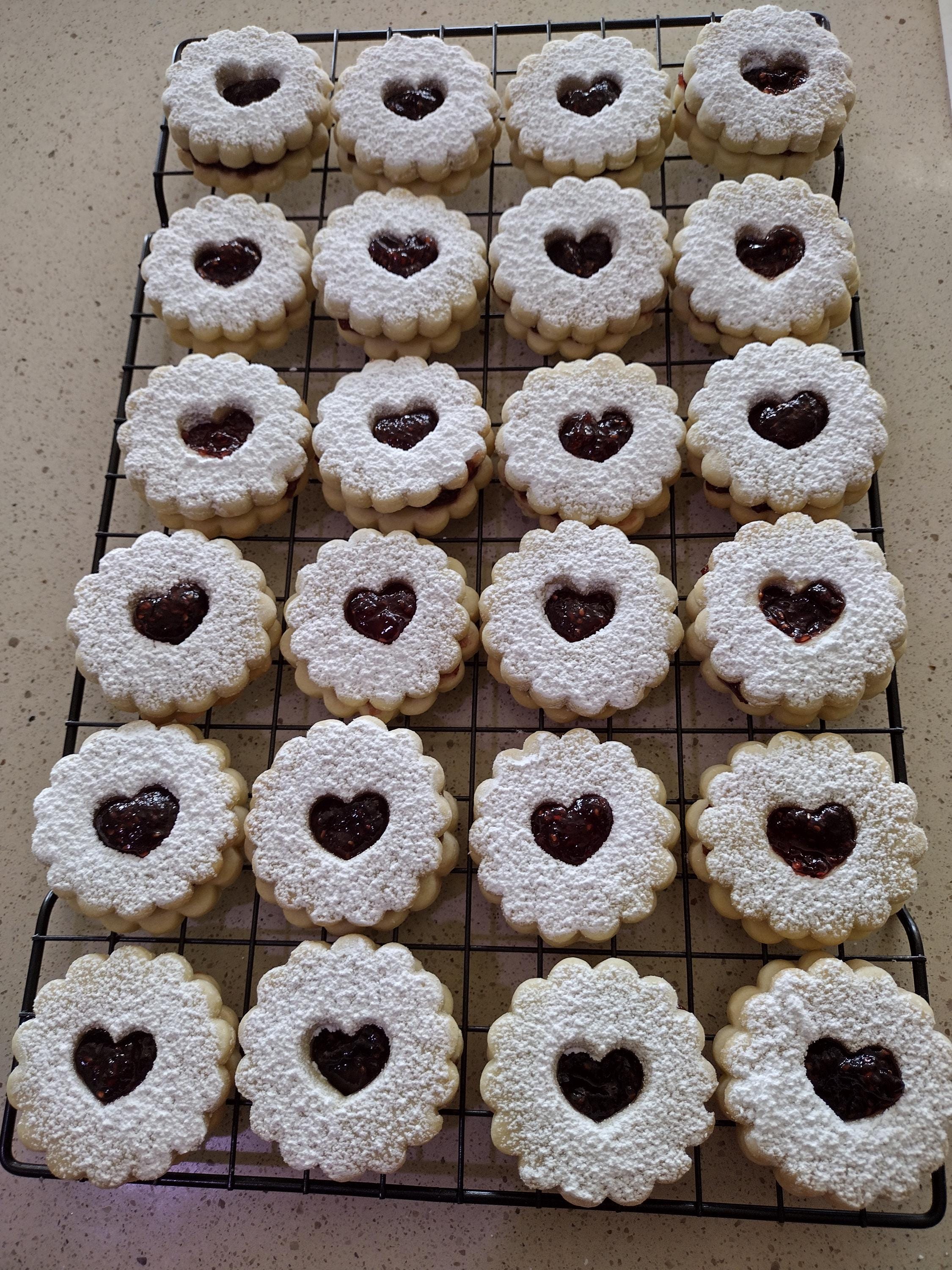 Linzer Cookies: Buttery Jam Sandwich Cookies, One Dozen
