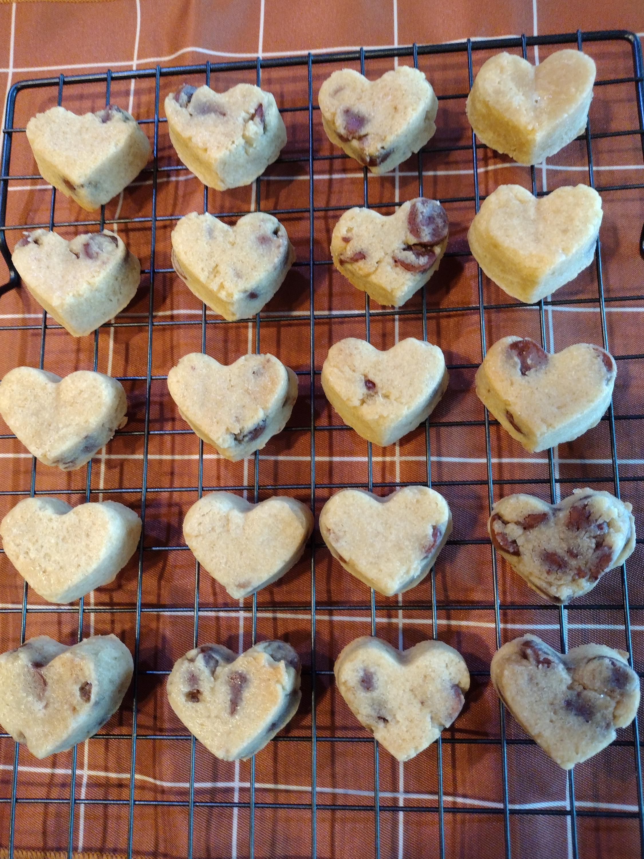 Heart shaped Milk Chocolate Chip Cookies!!!