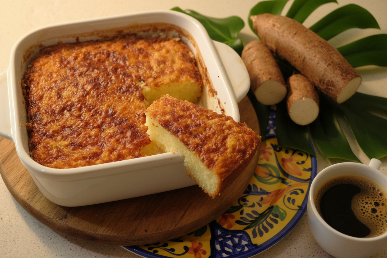 Brazilian Caramelized Cassava Yuca Cake