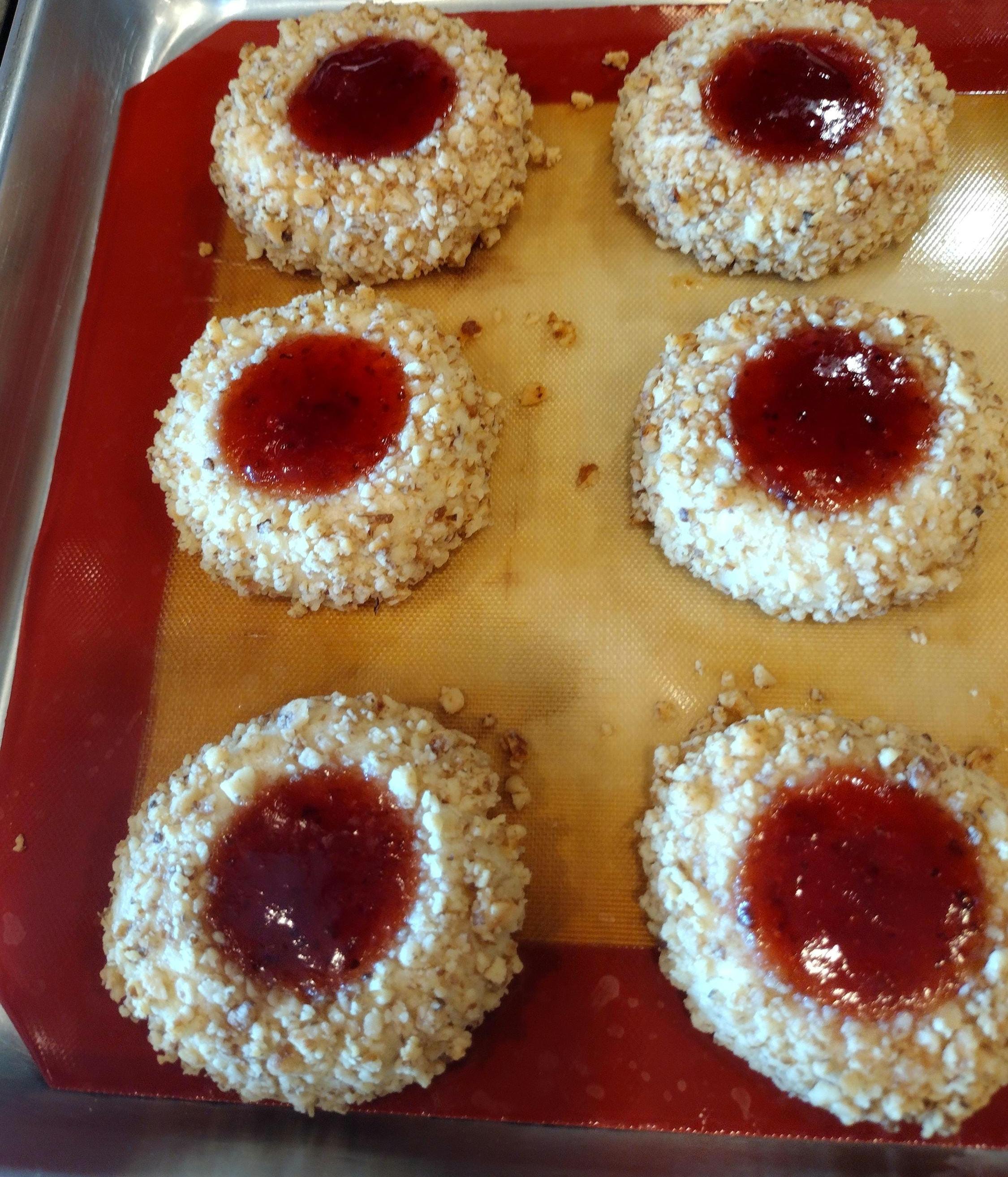 Walnuts Strawberry Thumbprint Cookies