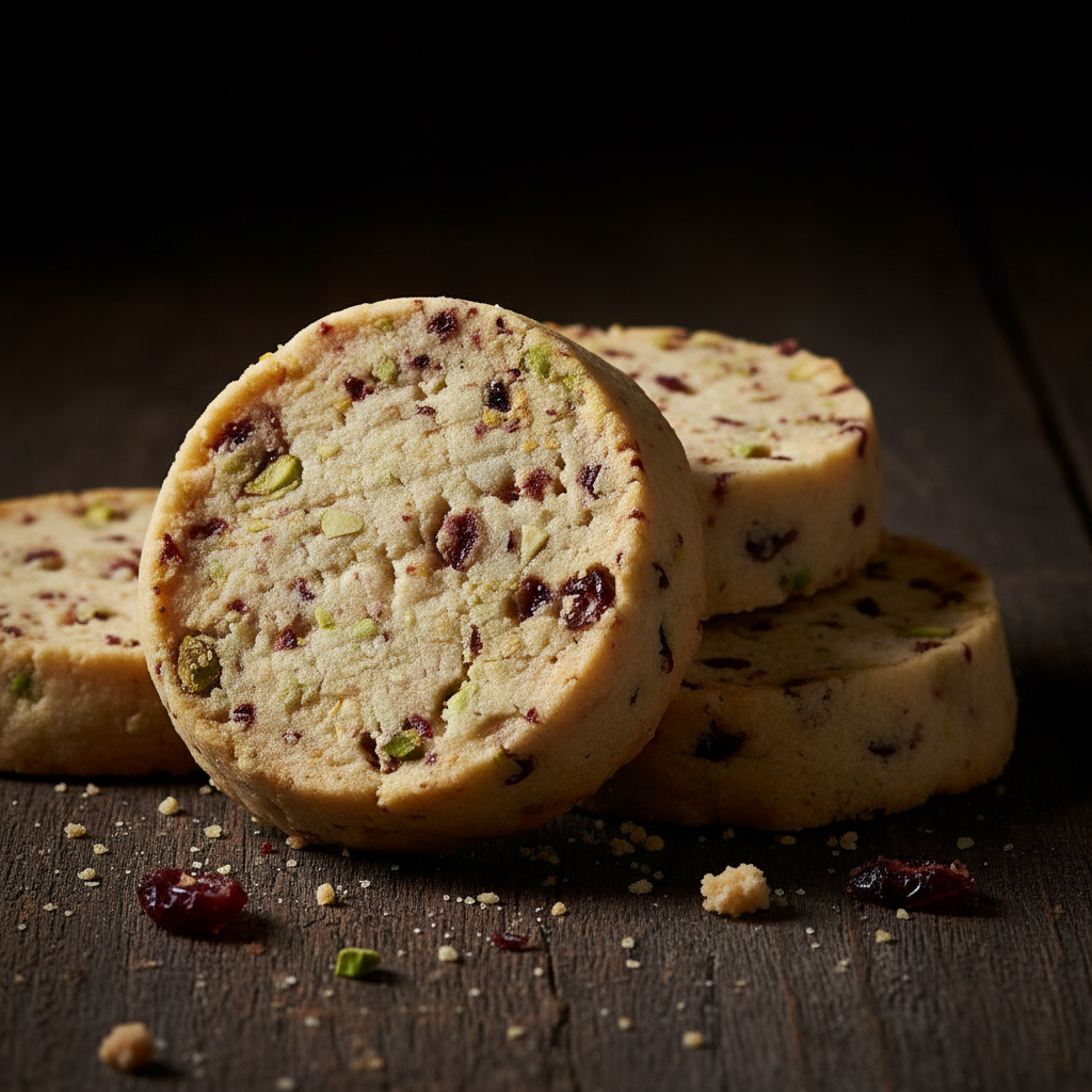 Cranberry Pistachio Shortbread Cookies - Moody