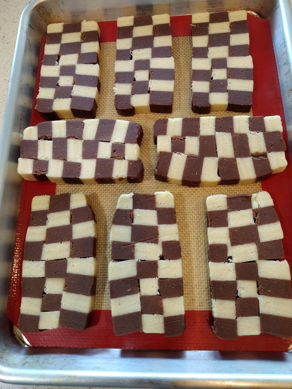 Delicious Checkerboard Chocolate and Vanilla Cookie