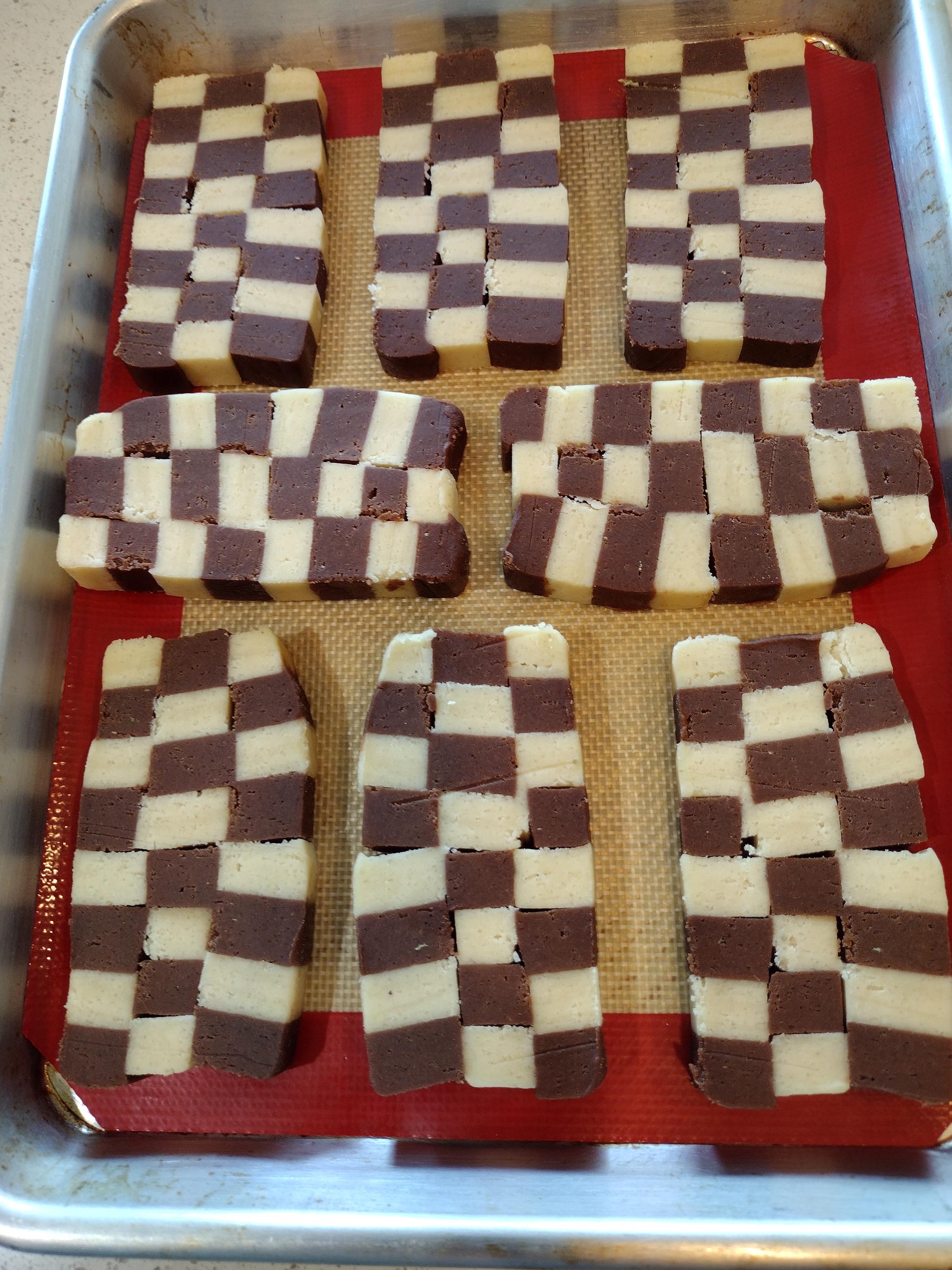 Delicious Checkerboard Chocolate and Vanilla Cookie