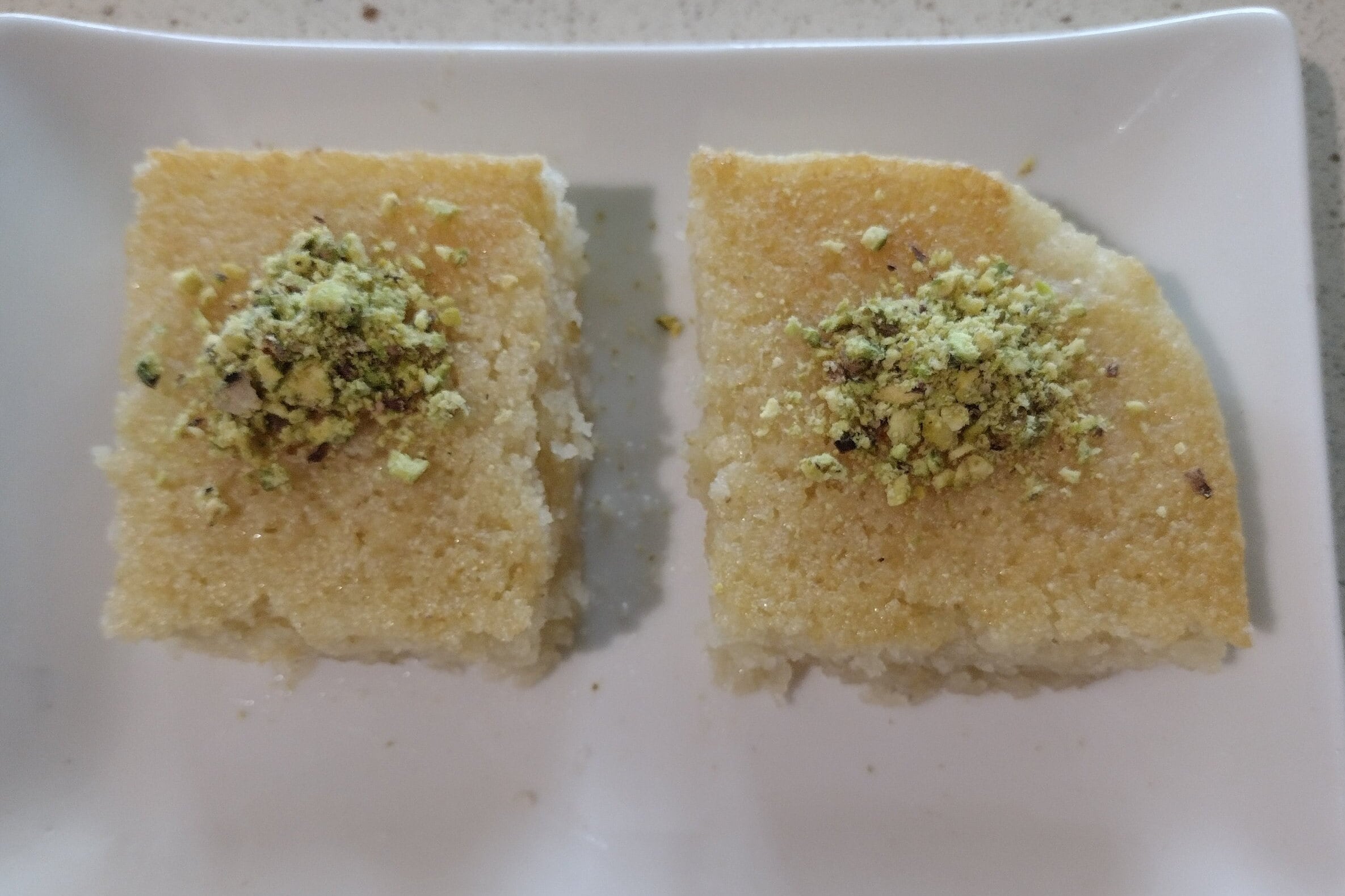 Homemade Basbousa: Middle Eastern Semolina Cake (11x7 inch Tray)