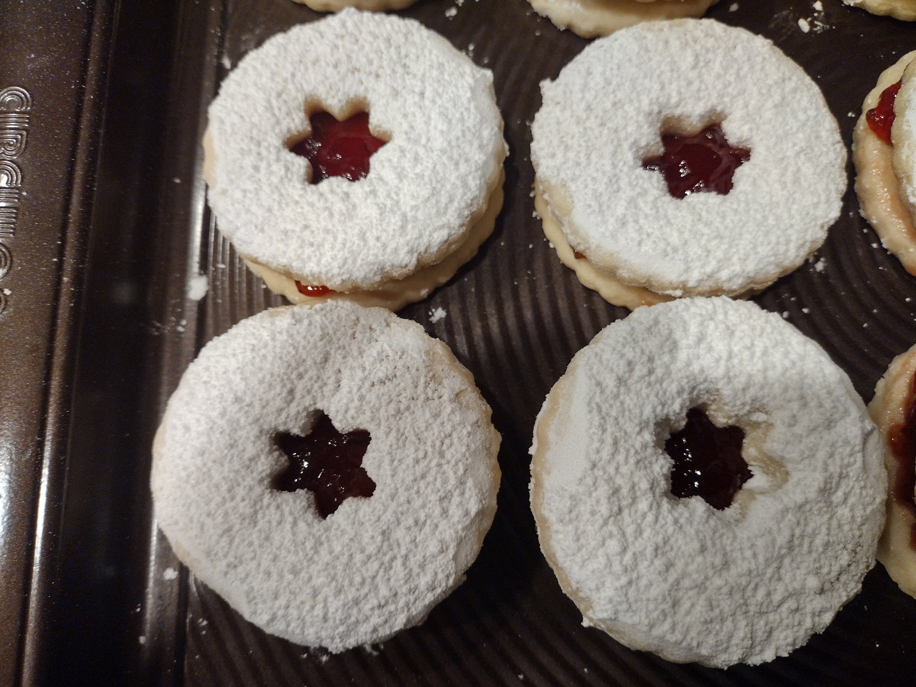 Linzer Cookies: Buttery Jam Sandwich Cookies, One Dozen