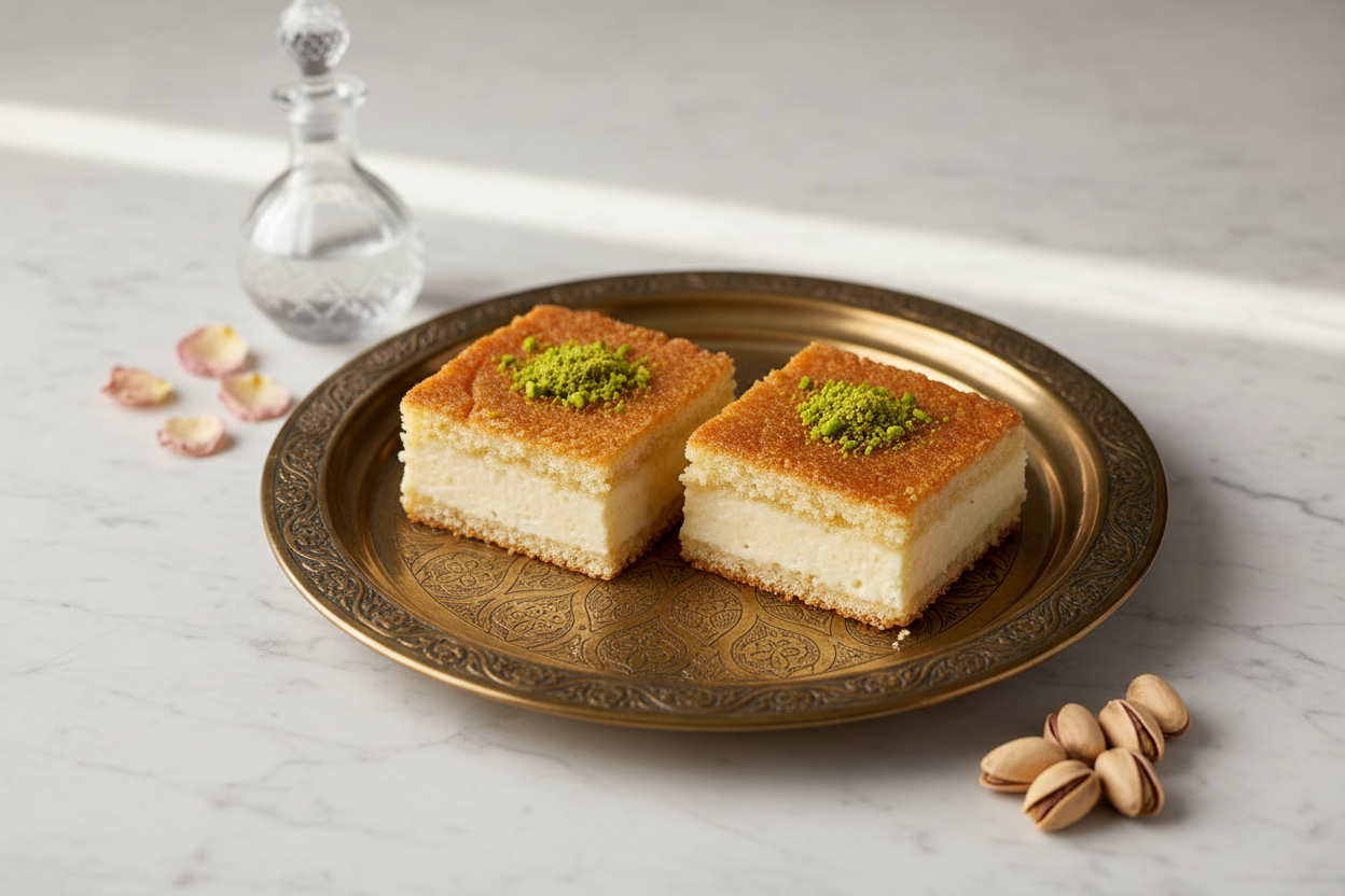 Maamoul Mad bil Ashta - Lebanese Semolina Cream Cake
