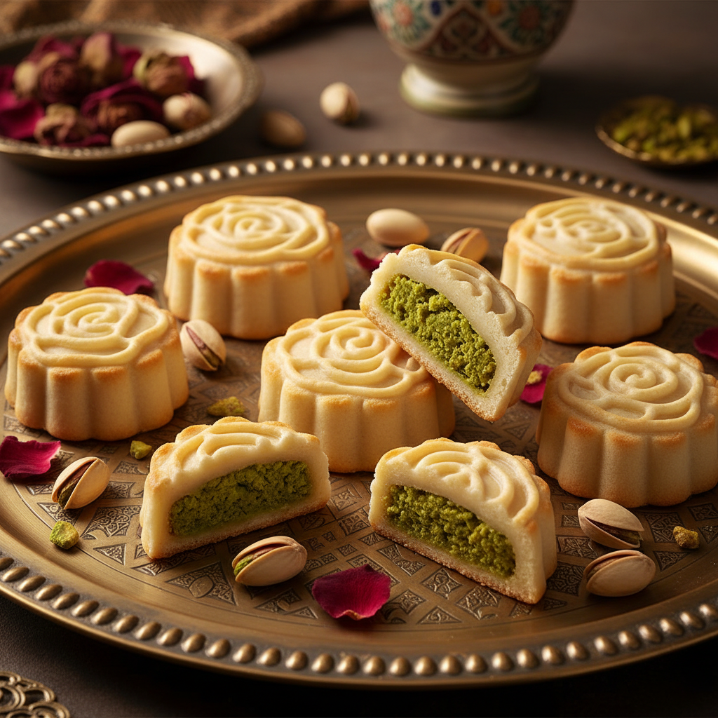 Middle Eastern Marzipan with Pistachio Filling Photo
