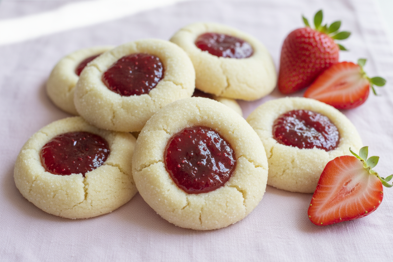 Strawberry Thumbprint Cookies